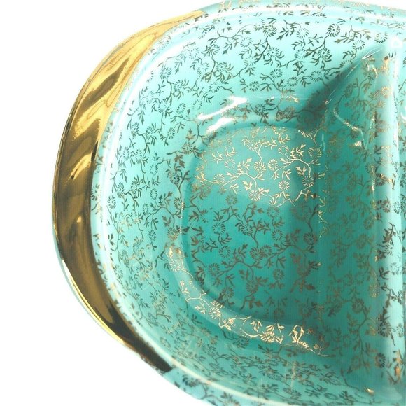 Pearl China CO Robin BLue Egg Divided Dish Gold - Picture 4 of 8